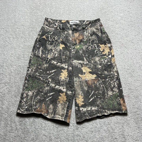 Disclosure Pants - Disclosure Shorts Womens Size 9/29 Green Brown Cami Cotton Stretch Baggy Skate